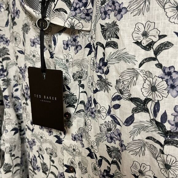 NWT TED BAKER London Linen Mens Shirt SIZE XXL CHEST 24 1/2” - Picture 8 of 15